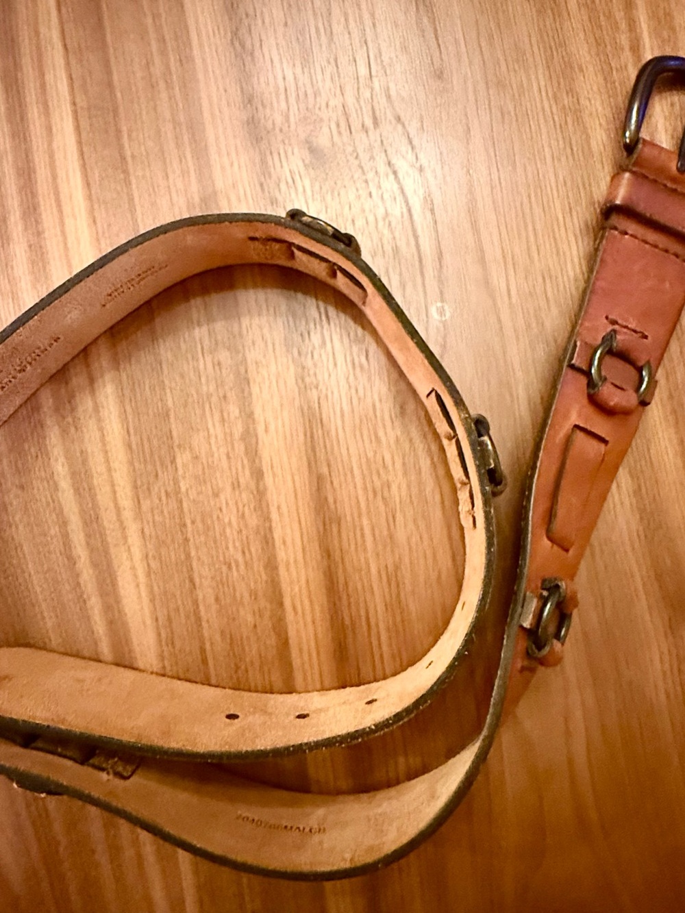 Polo by Ralph Lauren Tan Leather Belt with Antique Brass Hardware